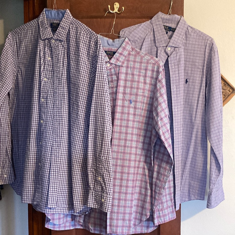 Polo by Ralph Lauren Men's Purple Plaid Button-Down Shirts - 3 Pack